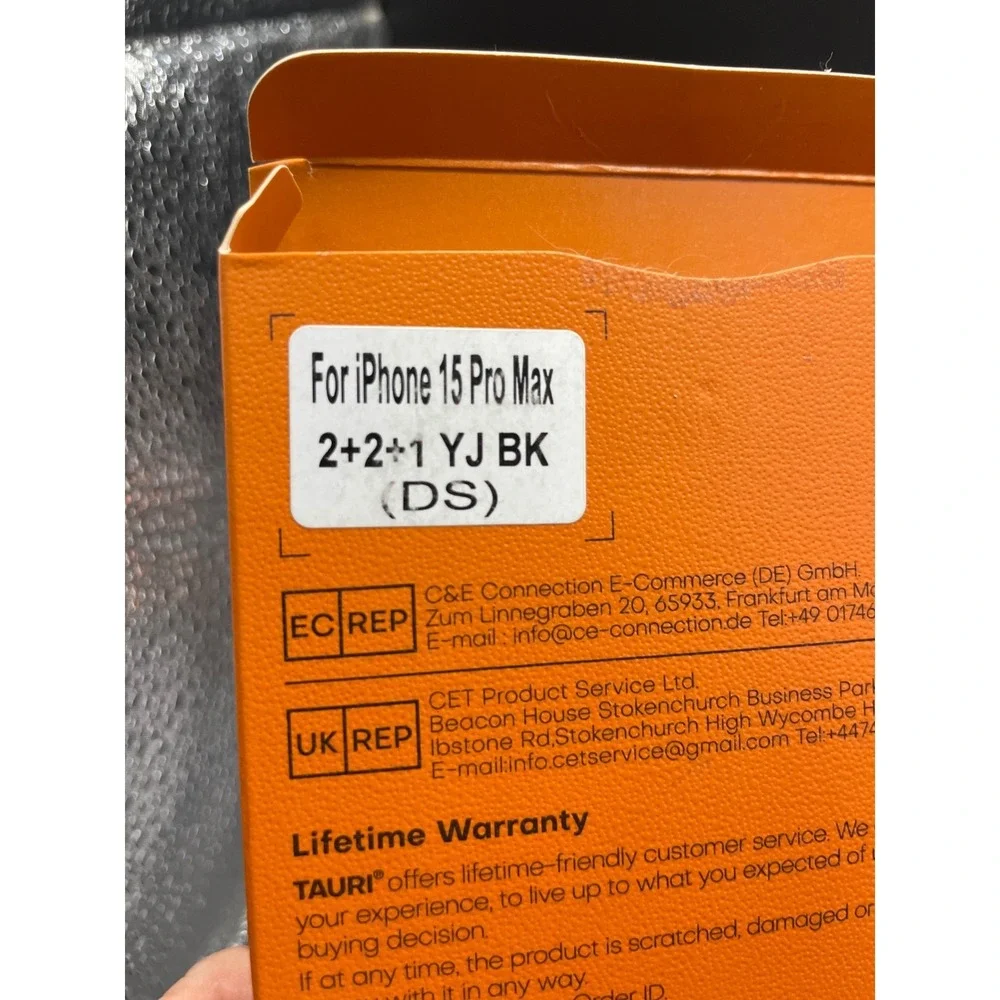 TAURI iPhone 15 Pro Max Screen Protector 2+2+1 Kit Tempered Glass Camera Lens BK